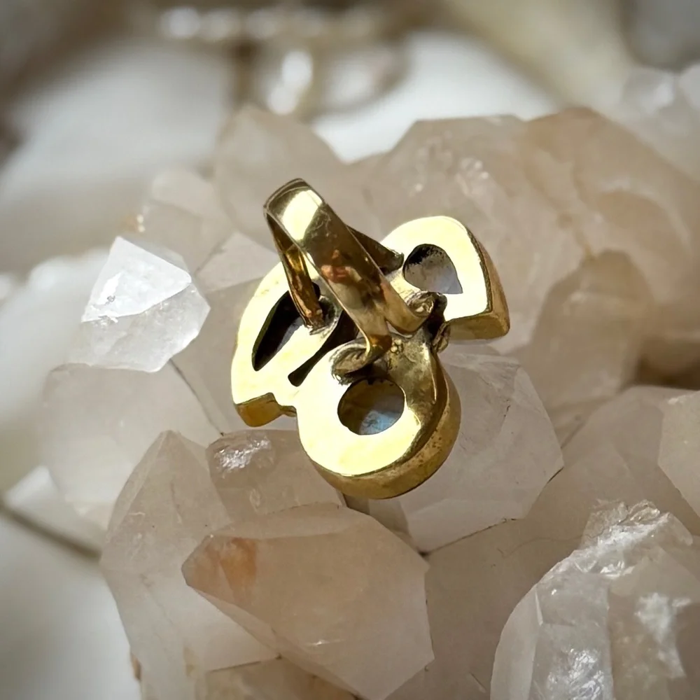 Triple Precious Gemstone Set Gold Plated Sterling Silver Statement Ring